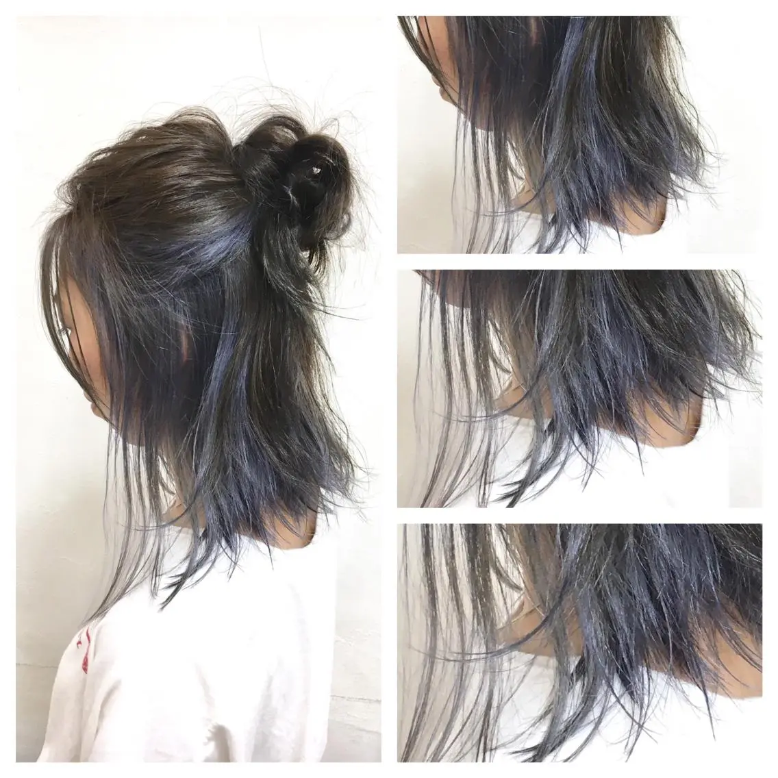 ミディアム カラー アッシュ アッシュグレー アッシュグレージュ グレージュ インナーカラー ヘアカラー GLAD 萩原のヘアスタイル