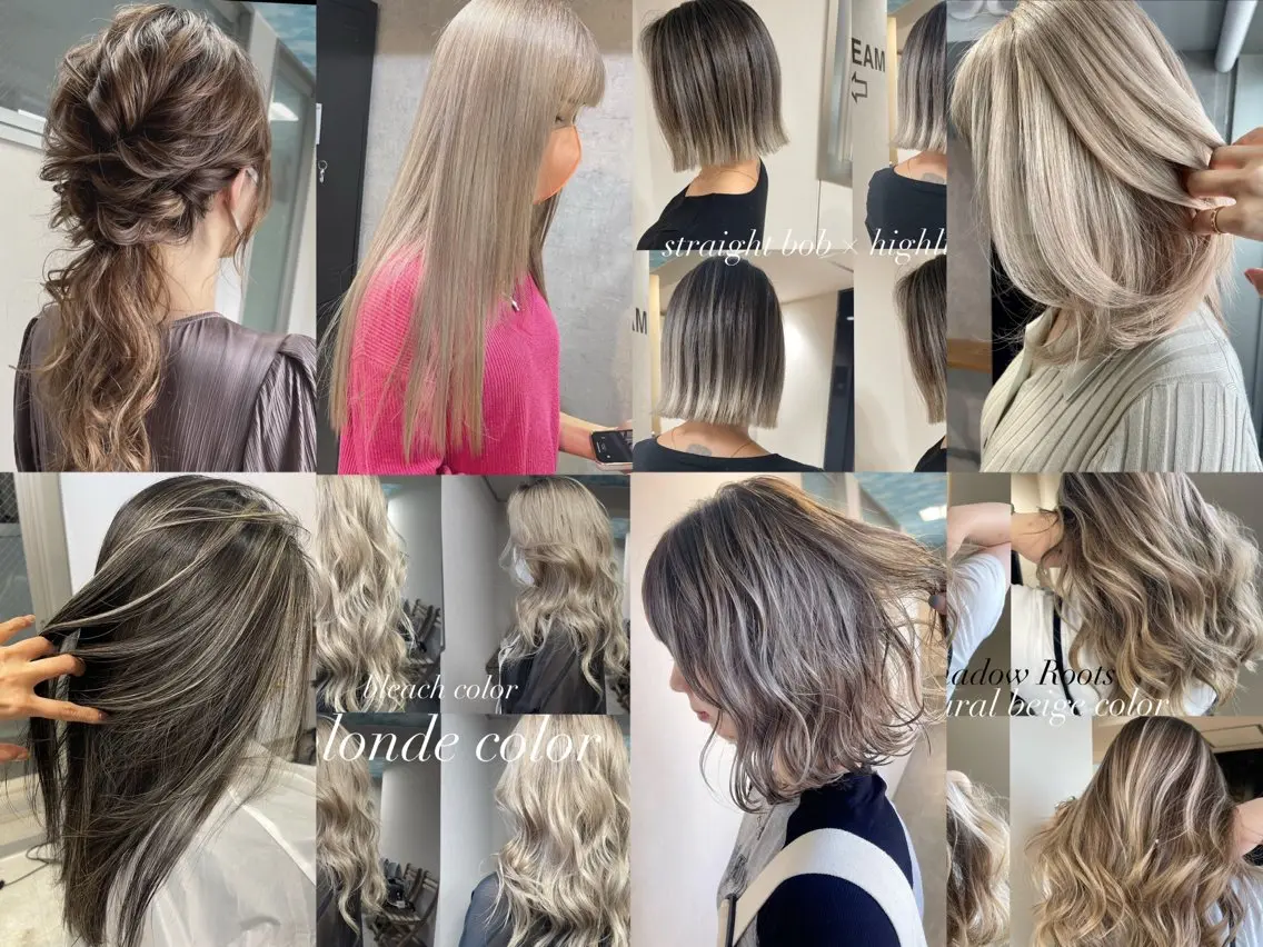 ミディアム カラー 韓国風ヘア カット ヘアカラー トリートメント 松井那津子 /ハイライトブリーチのヘアスタイル
