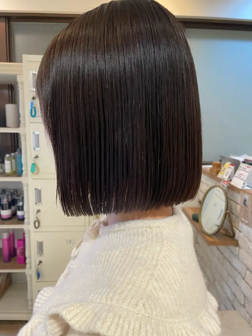ミディアム 切りっぱなしボブ ボブ ボブカット 佐々木 祐太のヘアスタイル