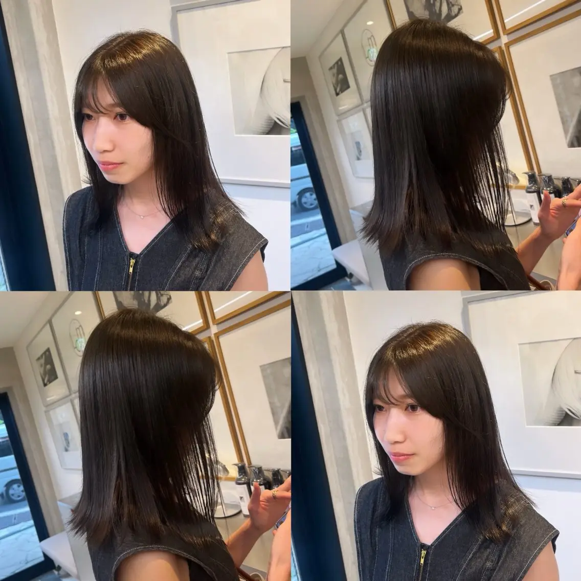 ミディアム カラー ブラウンカラー 透明感カラー ココアブラウン ココアグレージュ グレージュ カット ヘアカラー トリートメント ヘッドスパ ヘアセット カジュアルを女っぽく 𝗮𝘆𝗮𝗰𝗼のヘアスタイル