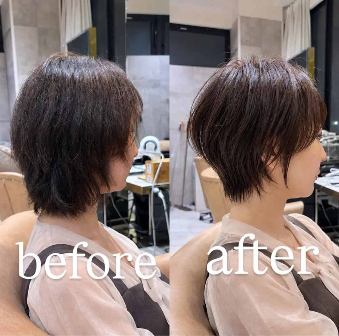 ショート カット ヘアカラー 🍯小顔ショート/ レイヤー/みゆ🍯のヘアスタイル