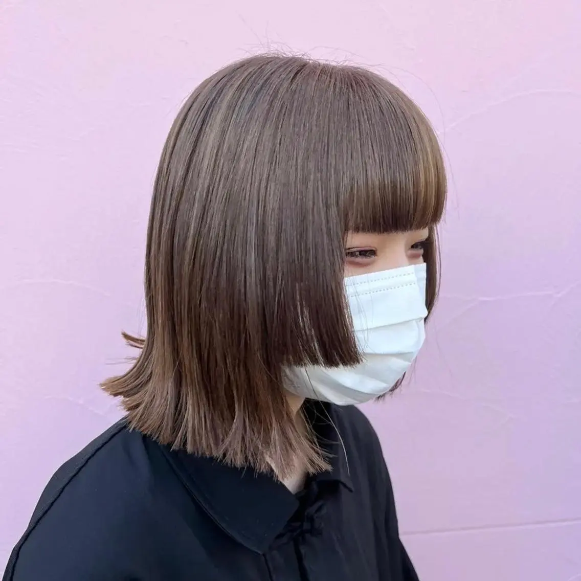 ミディアム カラー ベージュカラー 姫カット ヘアカラー ♡ナナコ♡ レイヤー /ブリーチ/艶髪のヘアスタイル