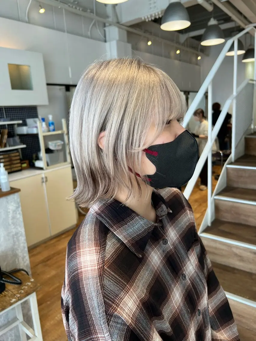 カラー ハイトーンカラー ボブ ヘアカラー トリートメント インナーカラー♡ Nanakoのヘアスタイル