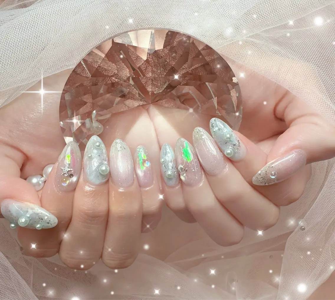 ネイル フラッシュネイル フラッシュマグ ホログラムネイル キラキラネイル マグネットネイル Pawtique nail salonのネイルデザイン