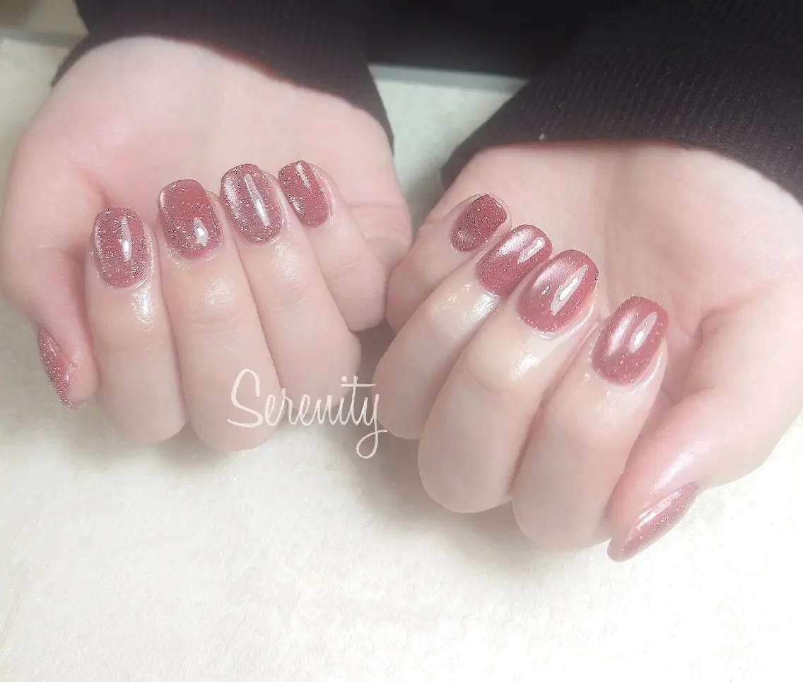 ネイル フラッシュネイル フラッシュマグ 氷ネイル・うるうるネイル キラキラネイル マグネットネイル nail  serenityのネイルデザイン