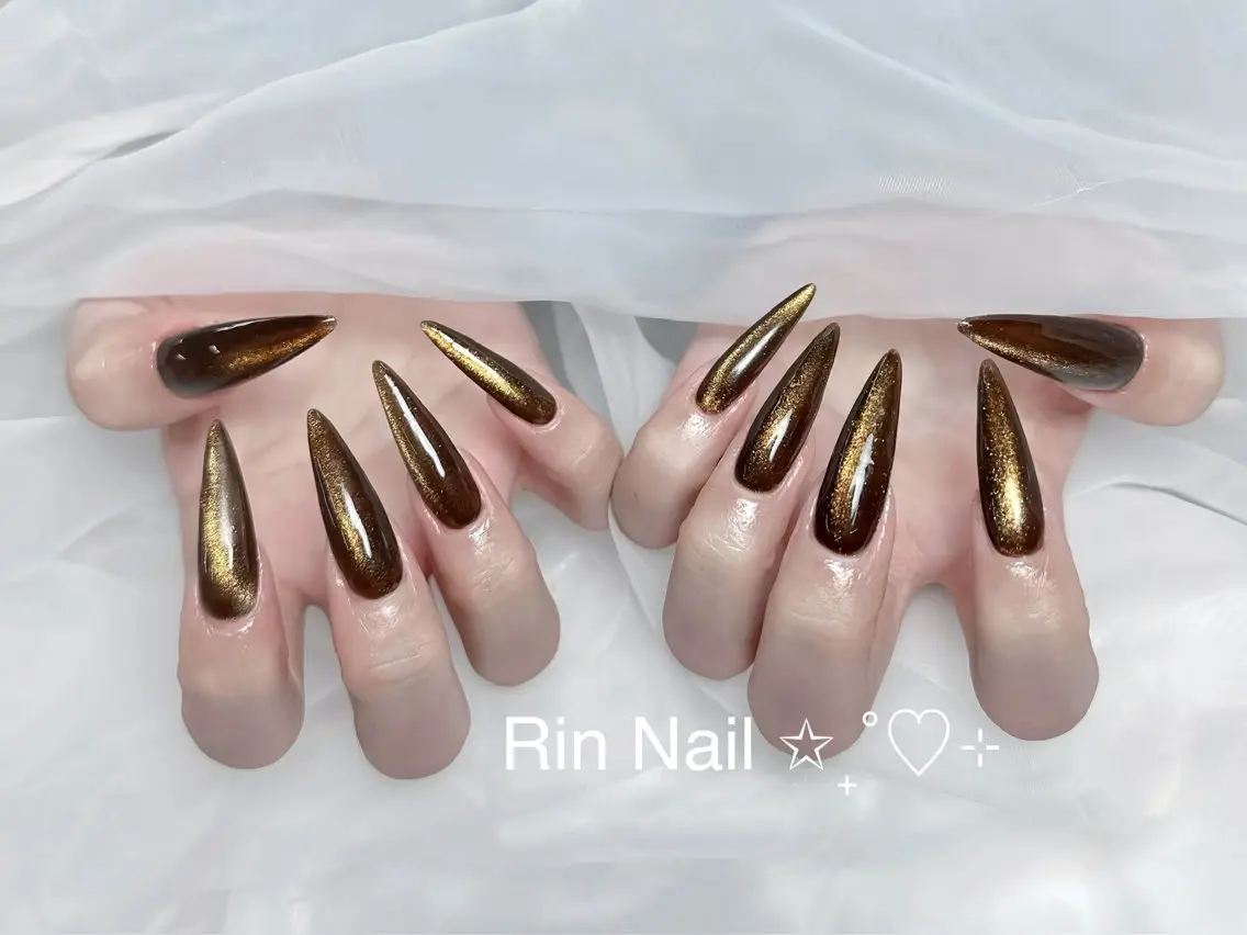 ネイル アートネイル 成人式 ロングネイル ニュアンスネイル スカルプネイル ハンドネイル Rin Nail 新大久保店のネイルデザイン