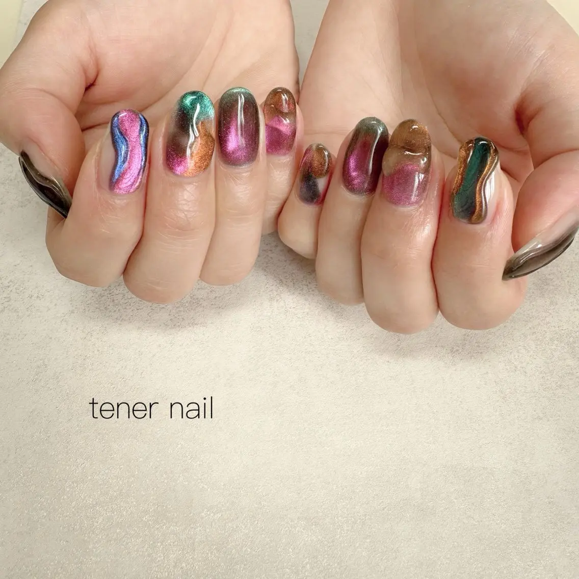 ネイル アートネイル マグネットネイル ハンドネイル テネルネイル tener nailのネイルデザイン