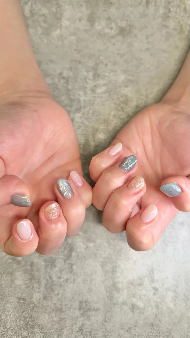 ネイル ハンドネイル ハンドケア shino🌟 痛ネイルのネイルデザイン