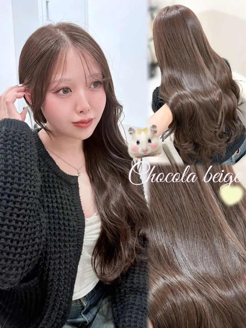 ロング カラー ベージュカラー カット ミディアムレイヤー/ 艶カラーNorikaのヘアスタイル