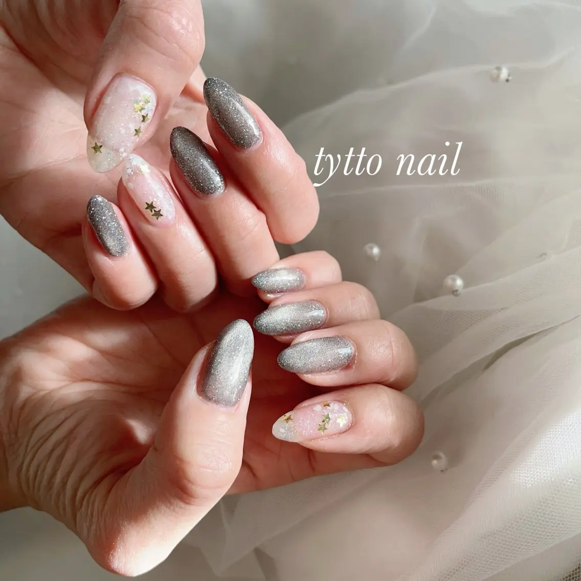 ネイル フラッシュネイル フラッシュマグ キラキラネイル 韓国ネイル マグネットネイル tytto nail ❤︎‪‪eri‪‪のネイルデザイン