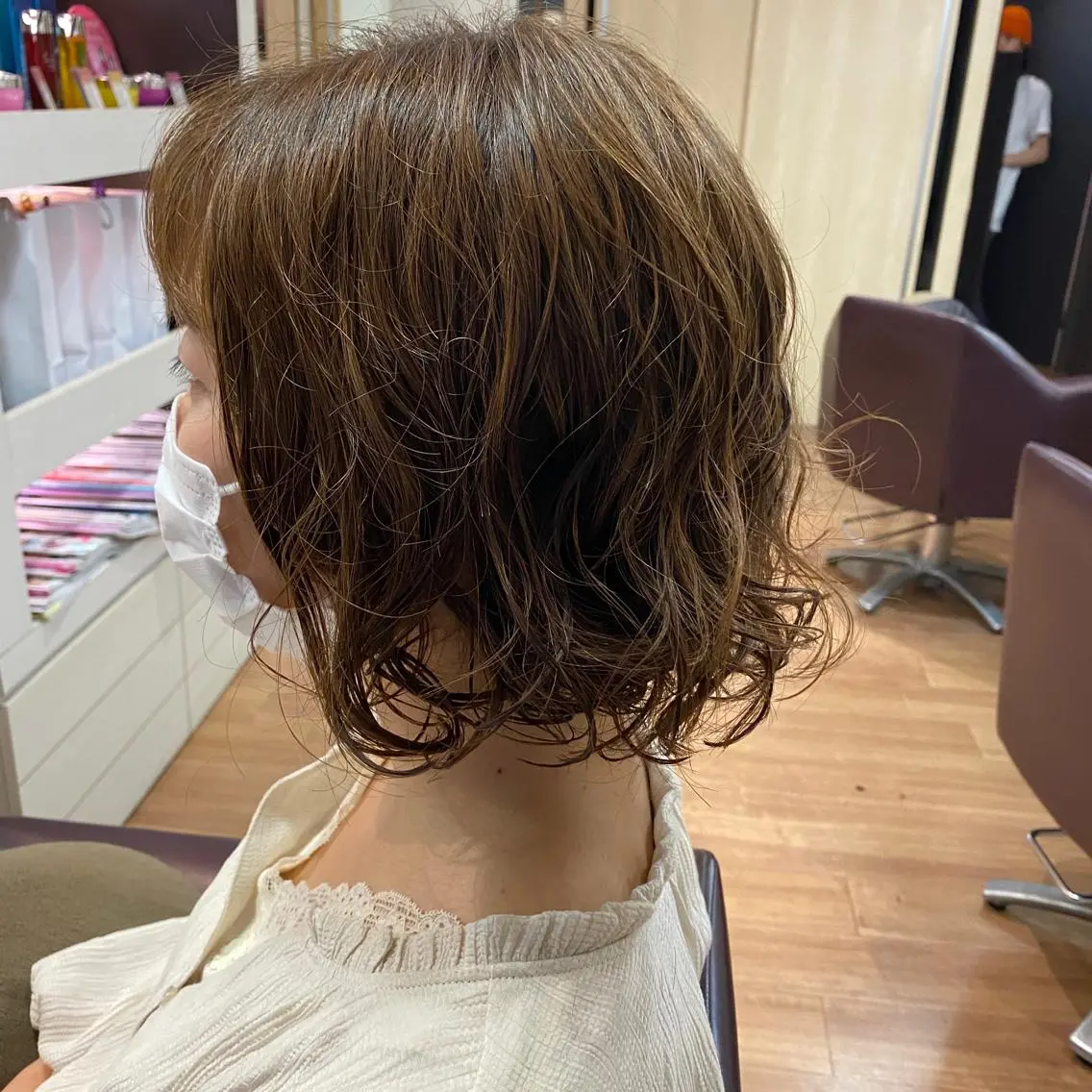パーマ ボブ 佐川 絢のヘアスタイル