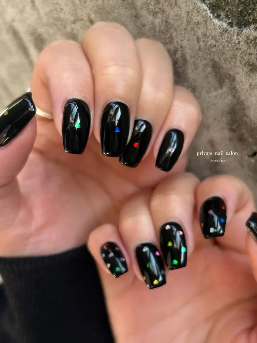 ネイル カジュアル フレンチネイル ハート マグネットネイル ミラーネイル ハンドネイル mocha nailのネイルデザイン