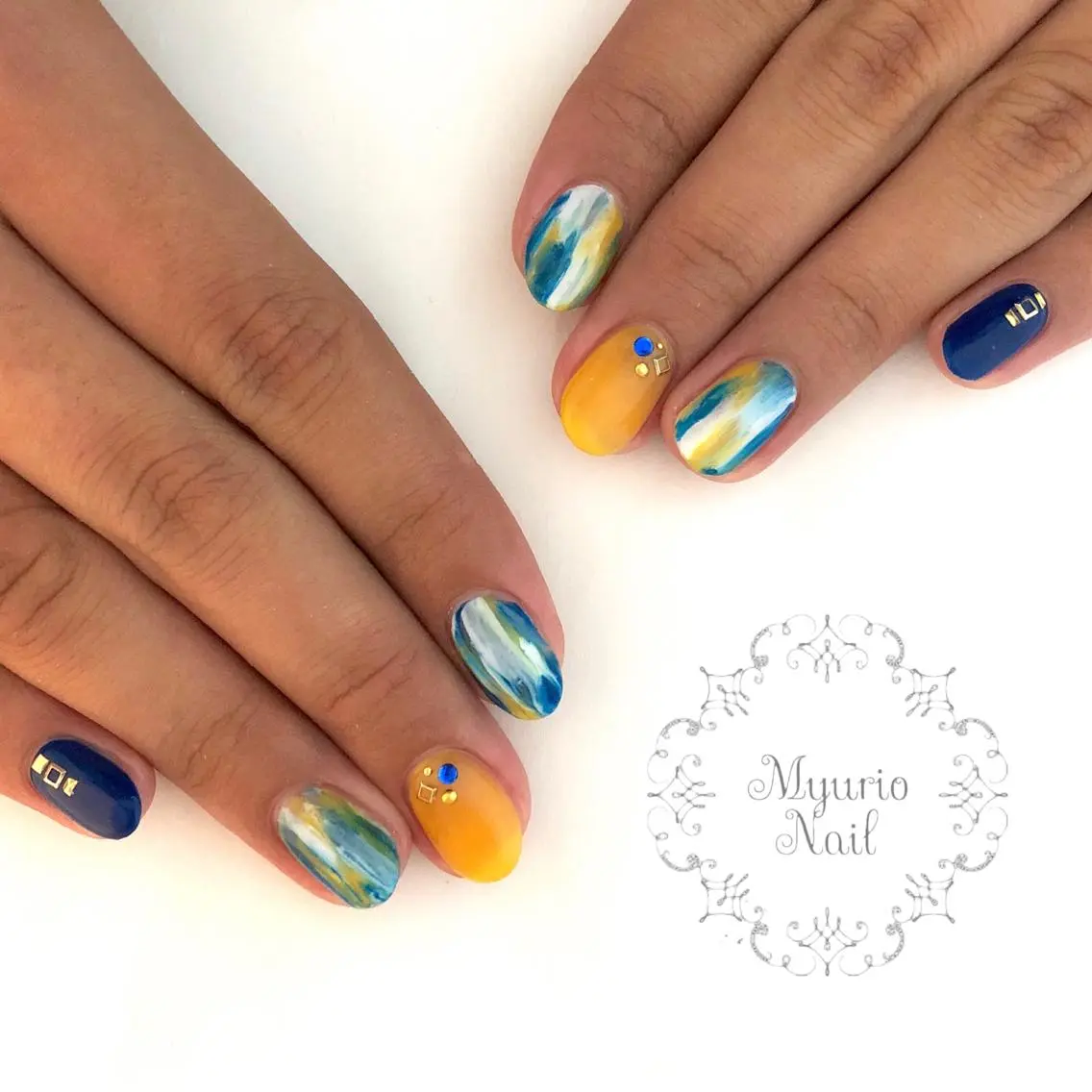 ネイル アートネイル ラメ(グリッター) ストーンネイル MyurioNail みわこのネイルデザイン