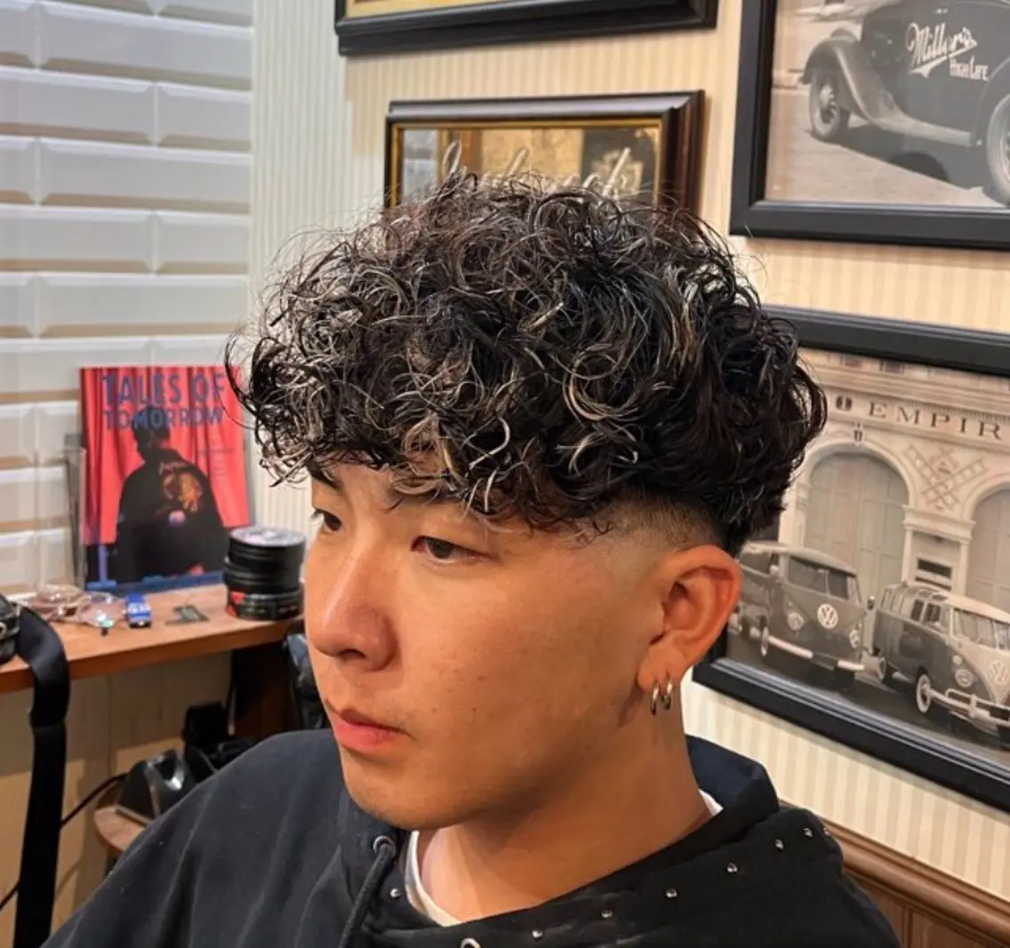 パーマ メンズ カット パーマ 門岡 一沙のヘアスタイル