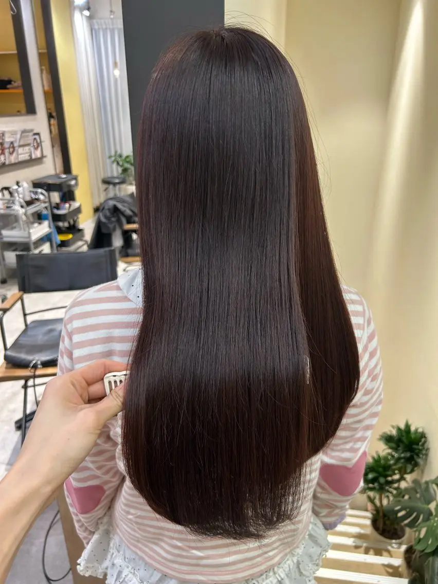 ロング カラー ブラウンカラー ピンクカラー ピンクブラウン カット ヘアカラー トリートメント hubhair レイヤー/透明感のヘアスタイル