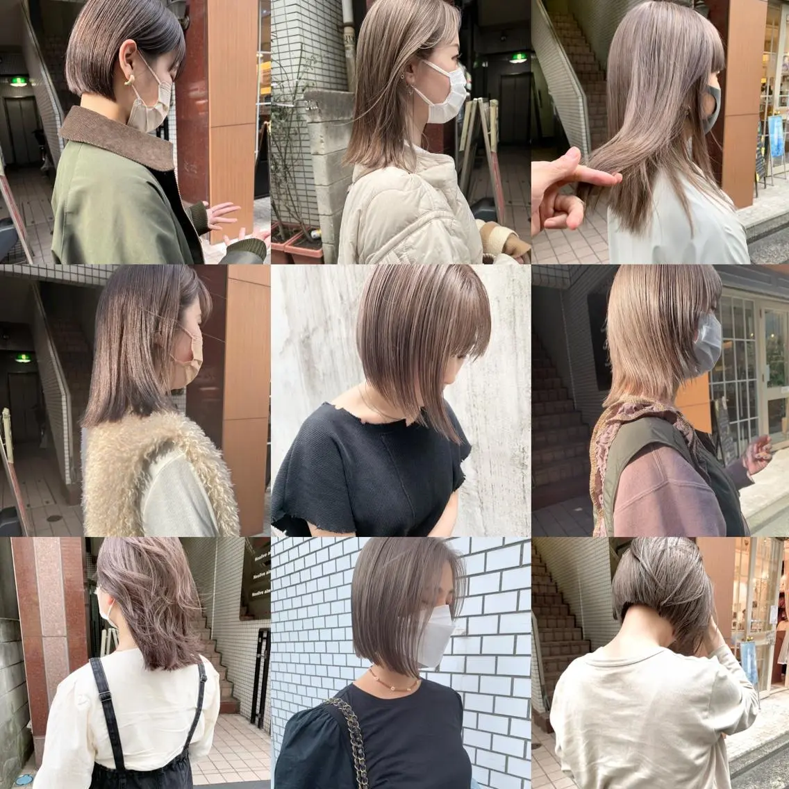ミディアム カラー ヘアアレンジ ベージュカラー ブリーチ 🌿ショート🌿 パーマ🌿淳平のヘアスタイル