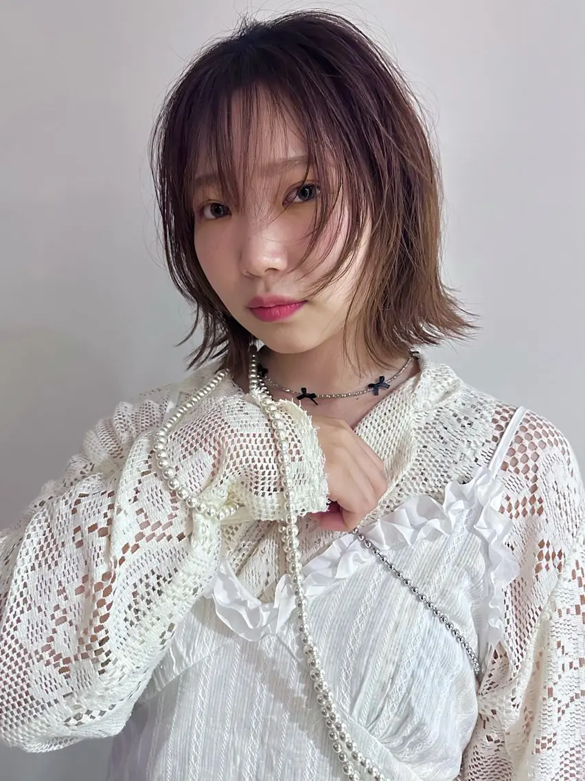 ミディアム ボブレイヤー ボブ レイヤーカット yukie🌷 /暖色🍒梅田サロンのヘアスタイル