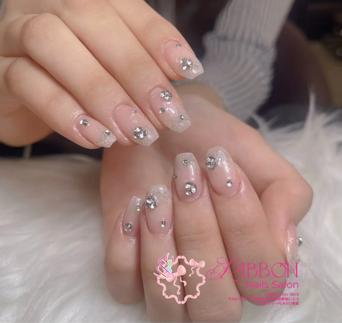 ネイル フレンチネイル ジェルネイル マグネットネイル 持ち込み ニュアンスネイル ハンドネイル Ribbonnail salonのネイルデザイン