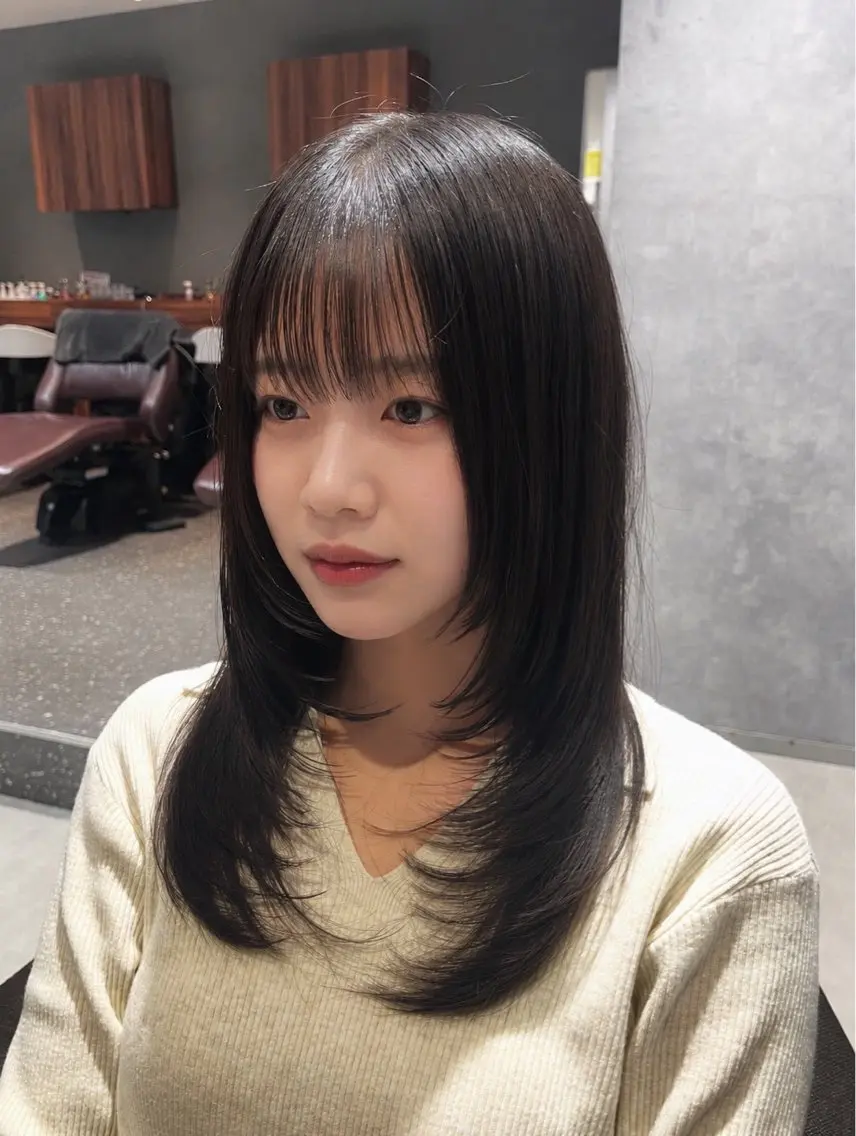 ミディアム カット ヘアカラー トリートメント 似合わせレイヤー/ 髪質改善/長瀬叶翔のヘアスタイル