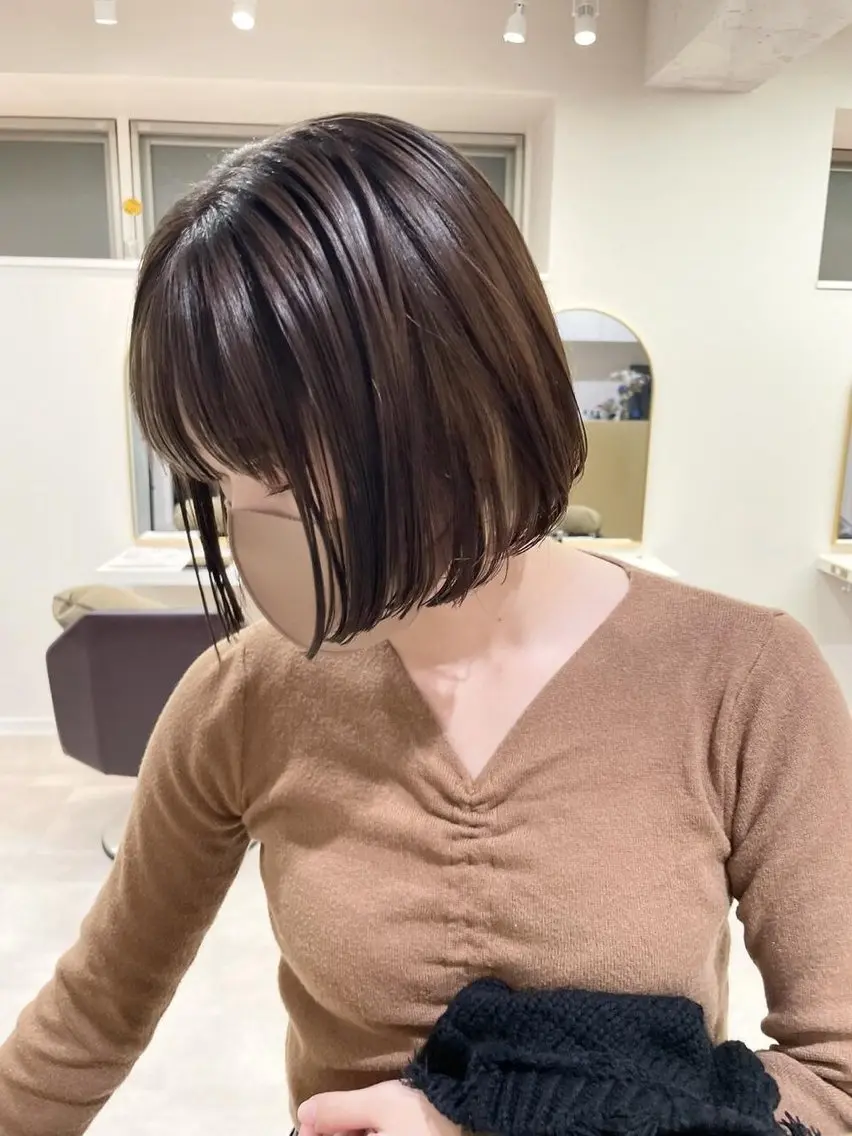 ショート カラー ヘアカラー トリートメント 💖透明感カラー💖 /✨ハイトーン/美優のヘアスタイル