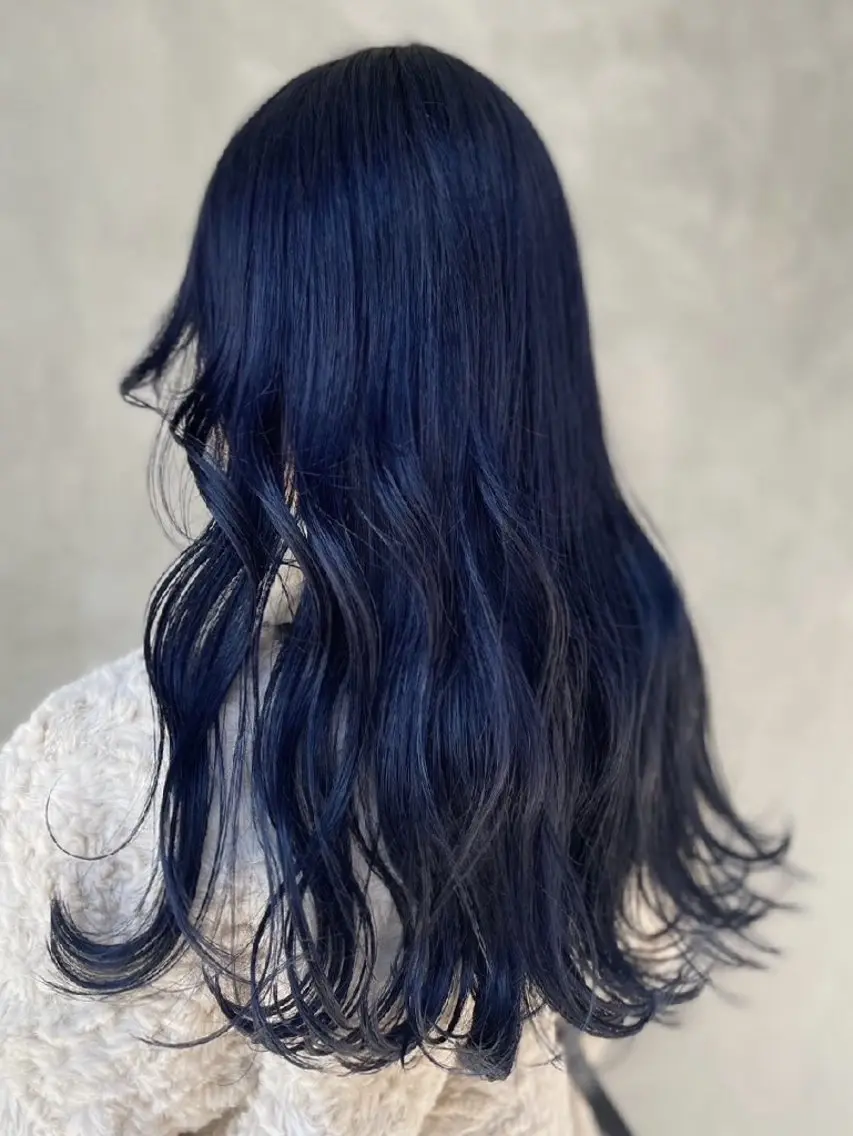 カラー ブルーカラー ネイビーカラー ヘアカラー ブリーチ透明感カラー 🍑トウヤ🍑のヘアスタイル