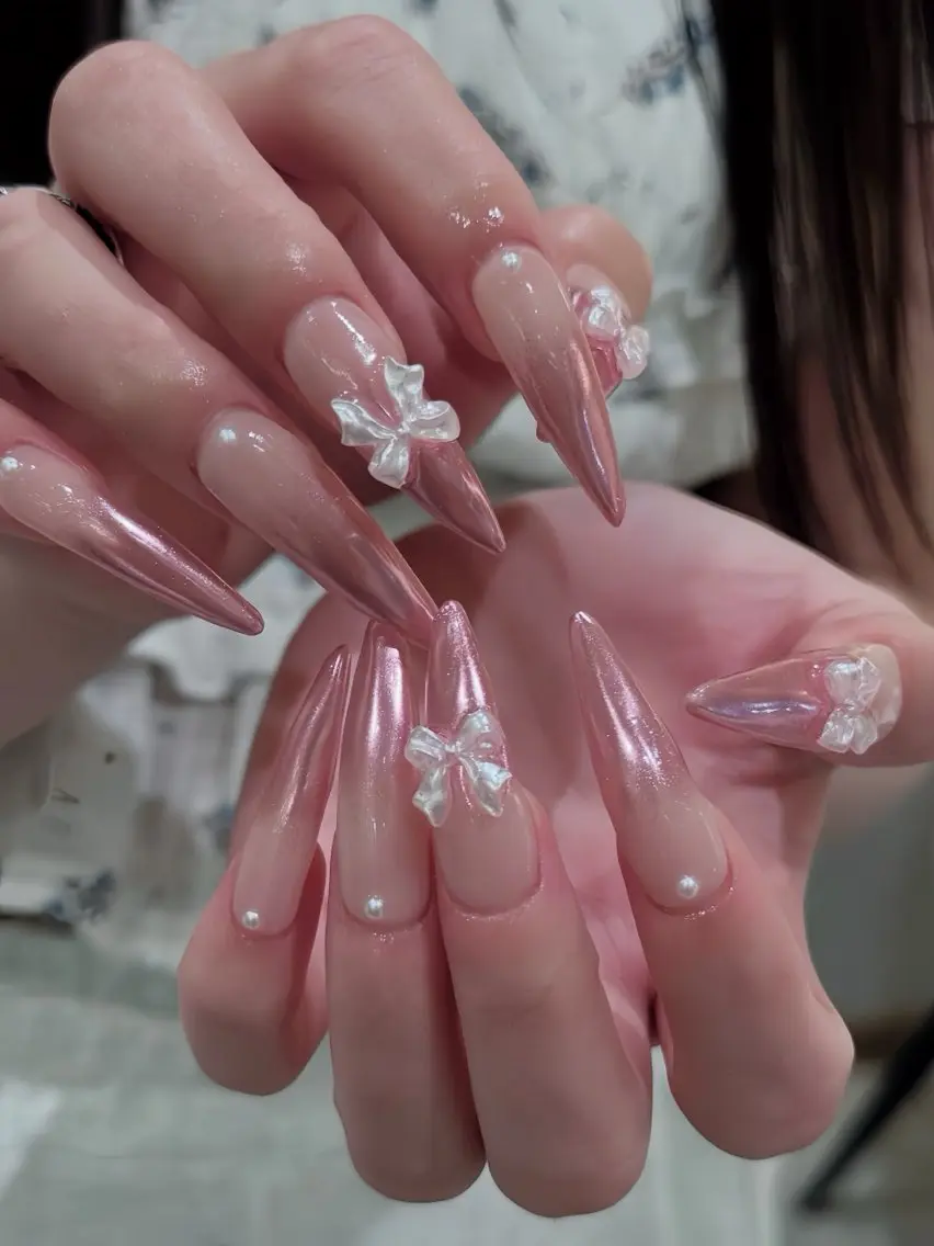 ネイル アートネイル フレンチネイル ジェルネイル 韓国ネイル ミラーネイル Rin Nail 新大久保店のネイルデザイン