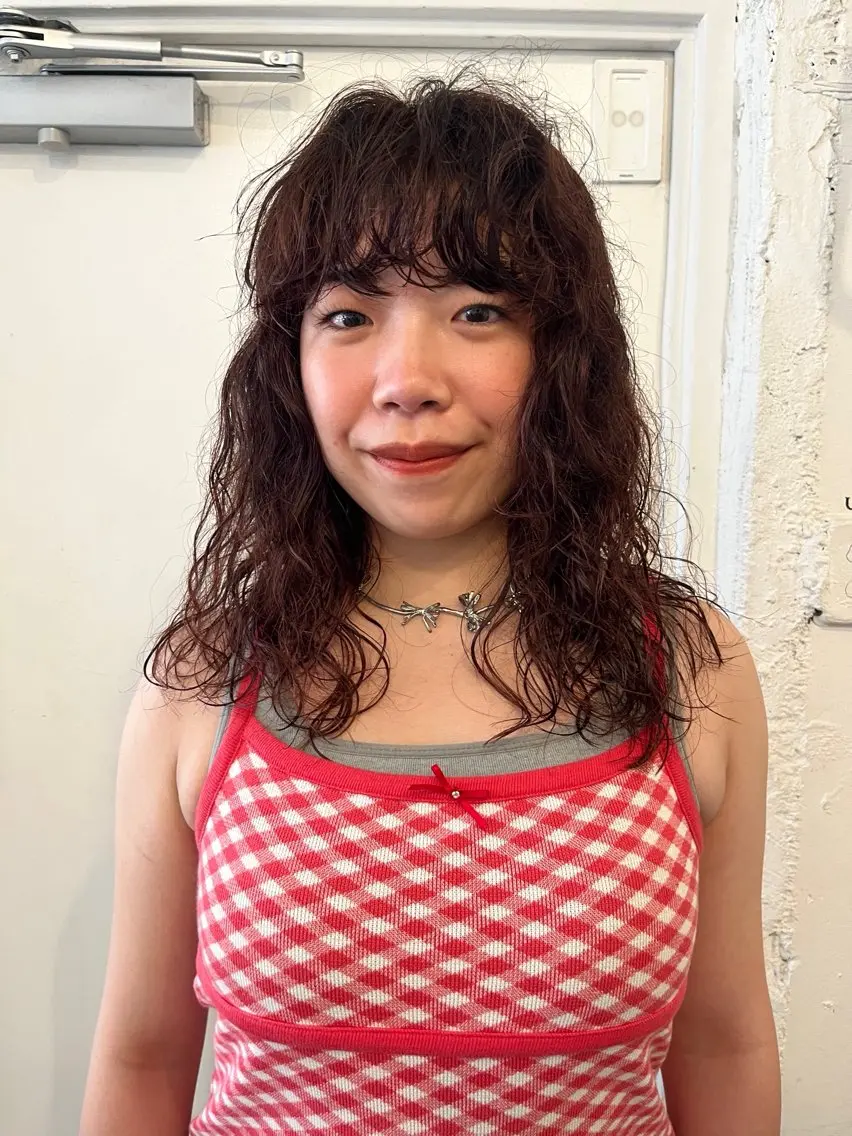 👙cut+perm+ care onecolor +3 step treatment 💍の写真