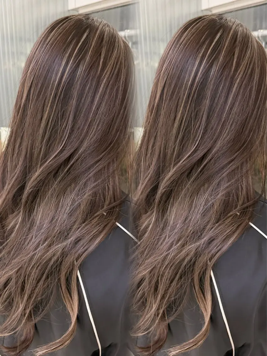 ロング カラー ハイライトカラー ハイライト カット ヘアカラー トリートメント 大智/ハイライト バレイヤージュのヘアスタイル