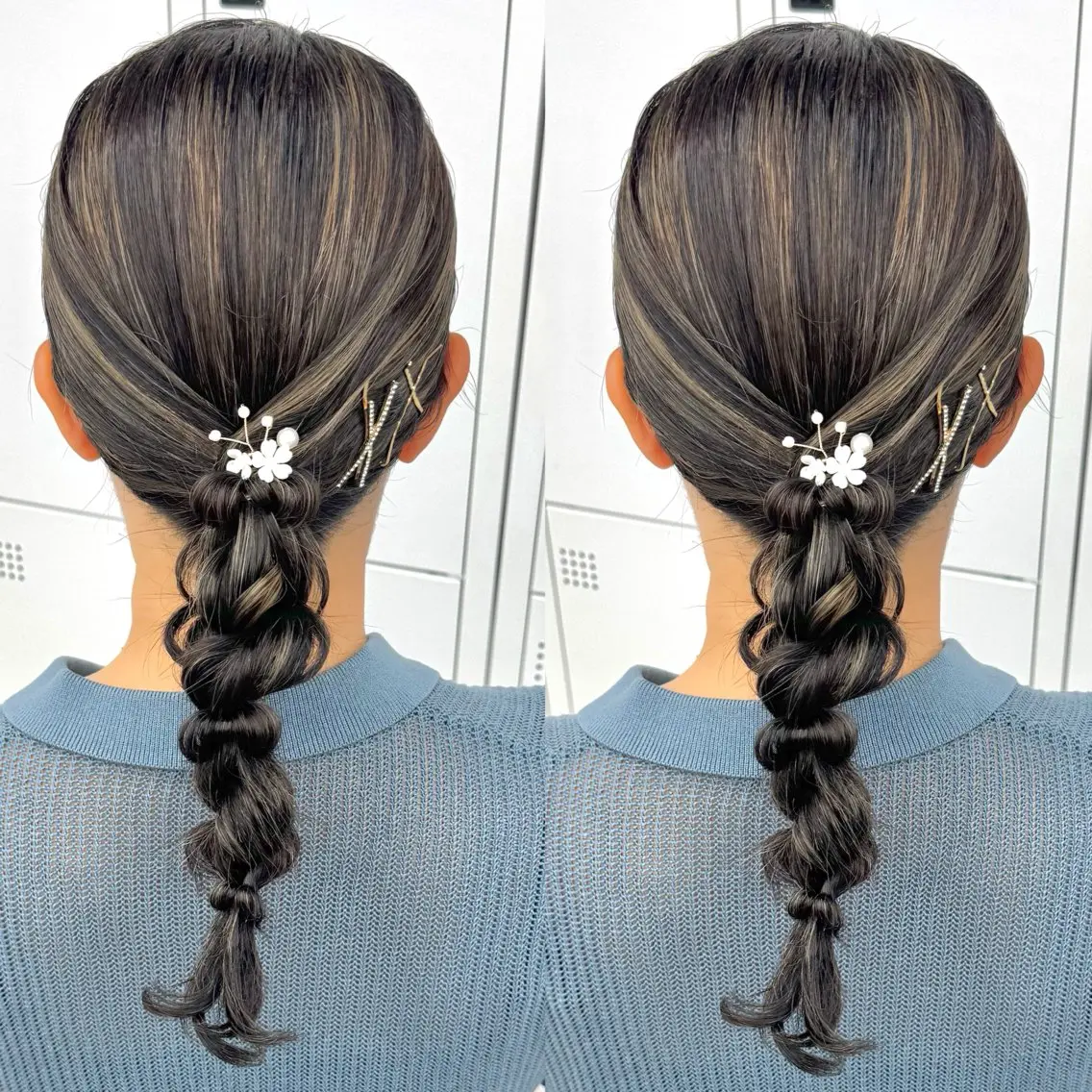 ロング ヘアアレンジ ヘアセット ヘアメ🎀ハイトーン 🩵エクステ🪄しほのヘアスタイル