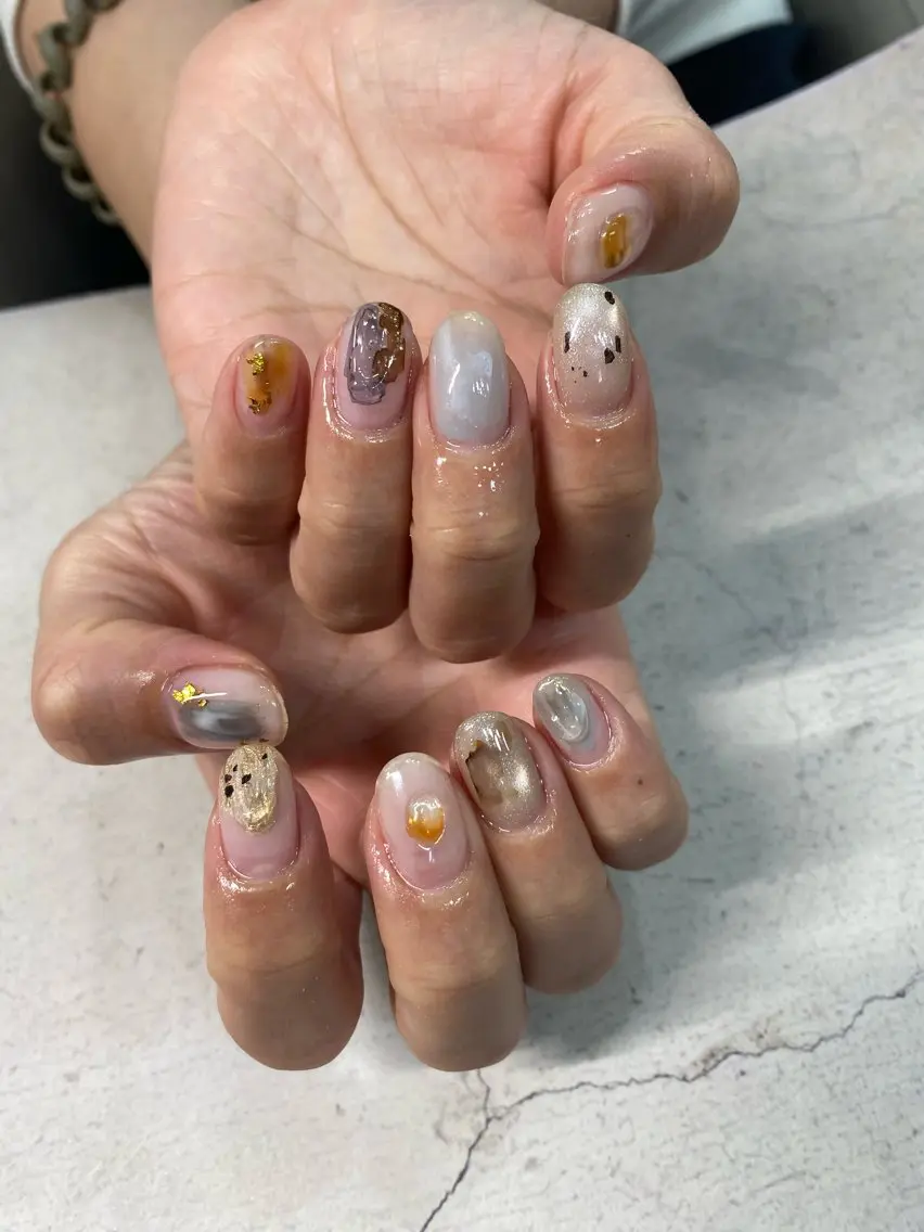 ネイル クリアネイル 持ち込み ニュアンスネイル シンプルネイル kawaguchi yukiのネイルデザイン