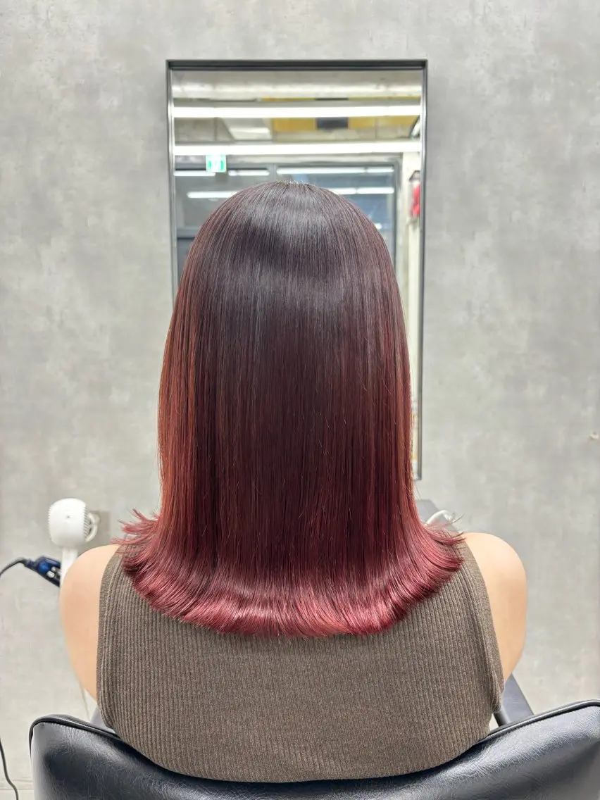 セミロング カラー 髪質改善 縮毛矯正 トリートメント カット ヘアカラー 縮毛矯正 トリートメント すぐ巻ける縮毛矯正 🍀勝倉　麗のヘアスタイル