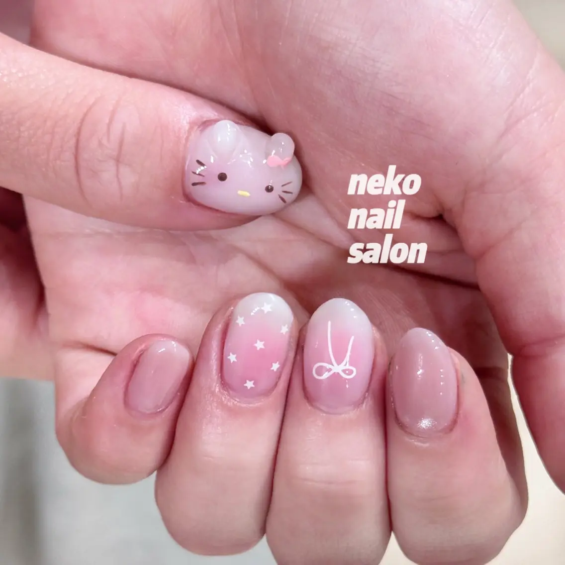 ネイル チークネイル 韓国ネイル マグネットネイル ハンドネイル neko nailのネイルデザイン