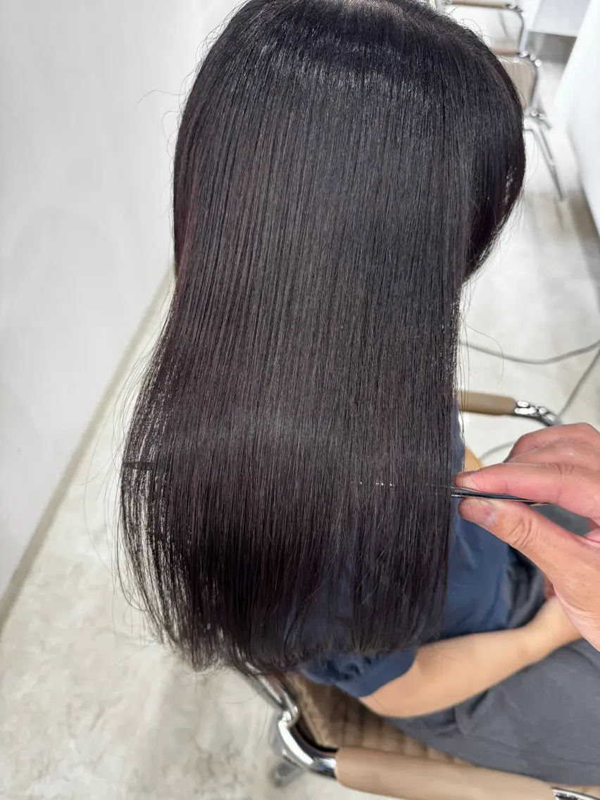 セミロング カラー 髪質改善 似合わせカット 縮毛矯正 カット ヘアカラー トリートメント 柔らか美髪矯正 髪質改善　DAITOのヘアスタイル