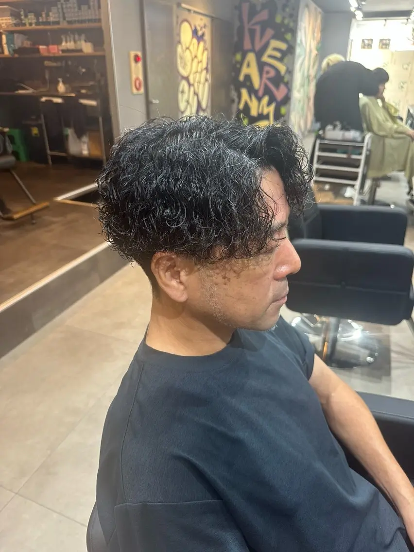 パーマ メンズ メンズパーマ 波巻きパーマ カット パーマ ひめ 𓍯のヘアスタイル
