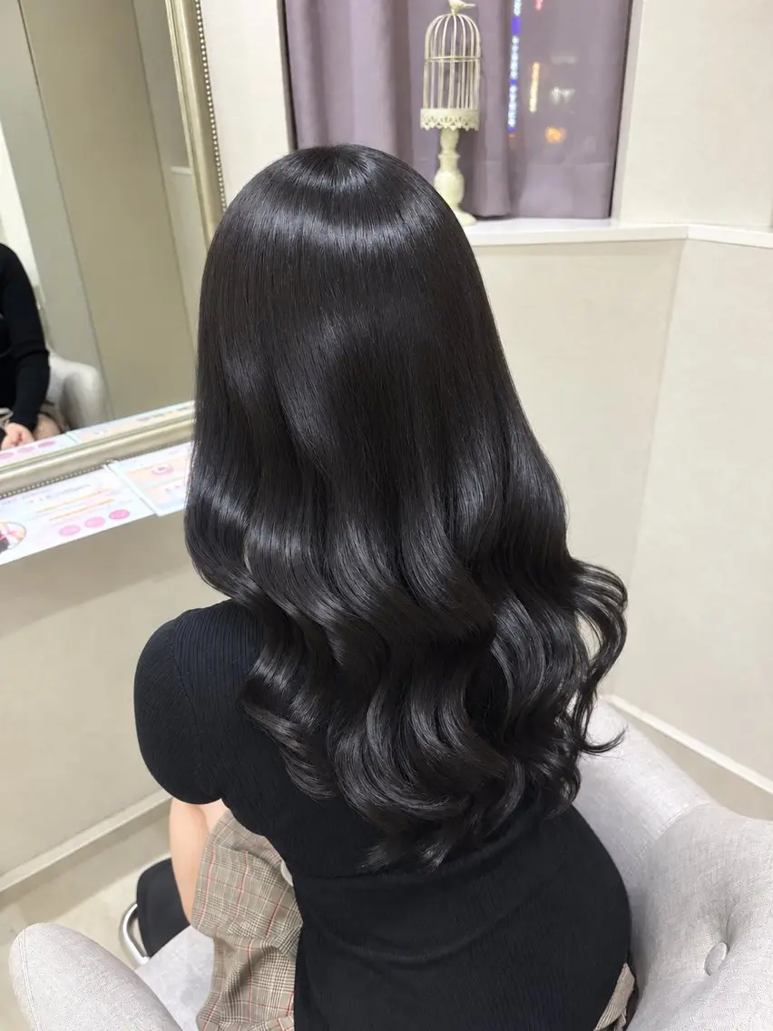 ロング カット ヘアカラー トリートメント みほ/オリーブ/ 透明感カラー/大宮のヘアスタイル