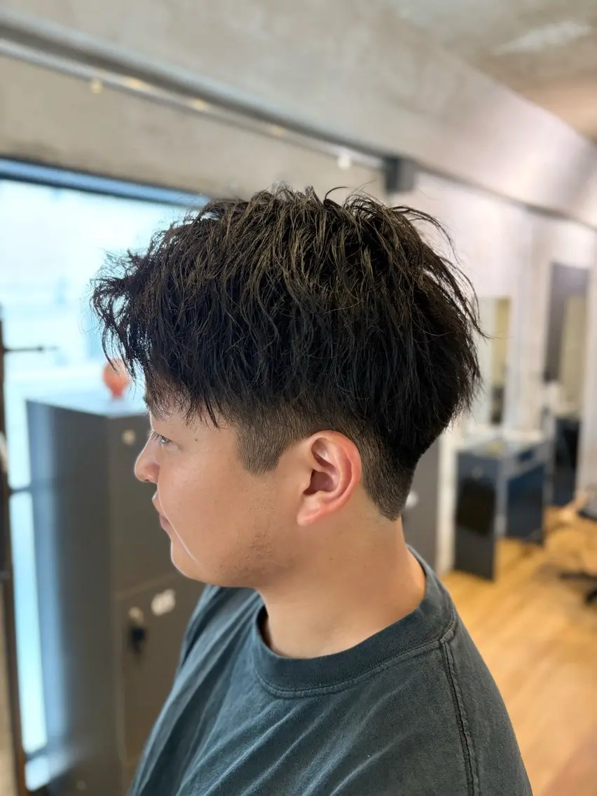 ショート パーマ メンズ カット パーマ スナップフォト確認 お願いします!竹内のヘアスタイル