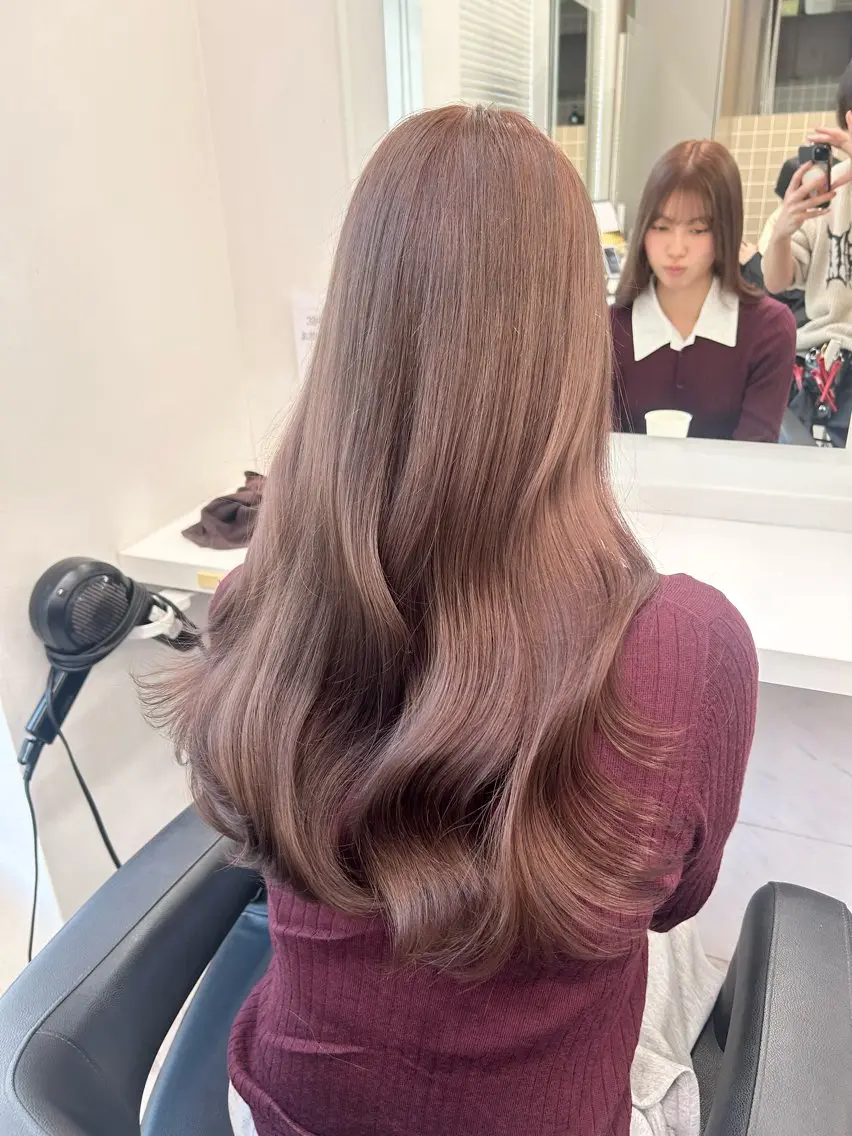 ロング ヘアカラー トリートメント 🤍透明感カラー/ 韓国レイヤー🤍のヘアスタイル