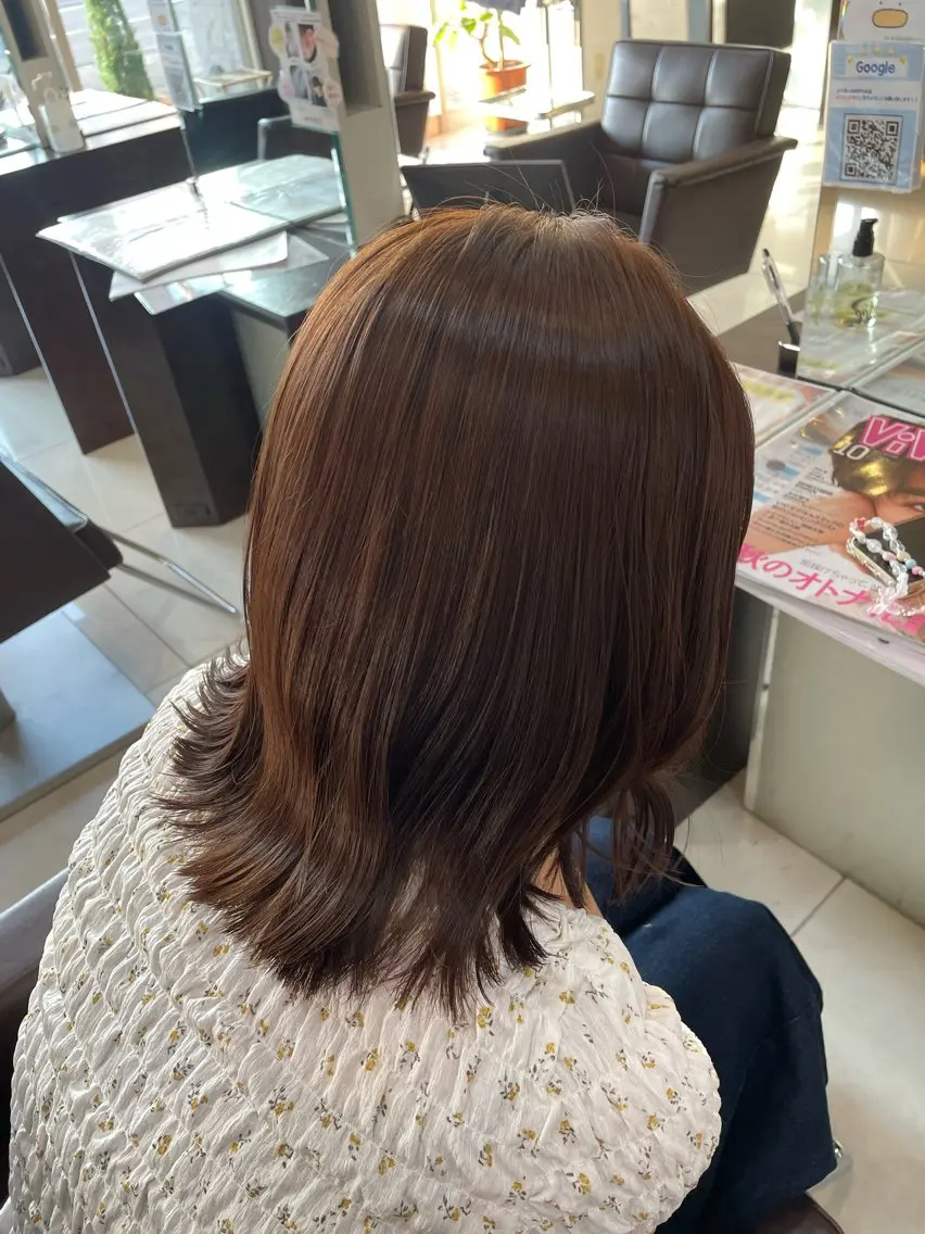 ミディアム カラー 🤎韓国ヘア ベージュ まゆか🤎のヘアスタイル