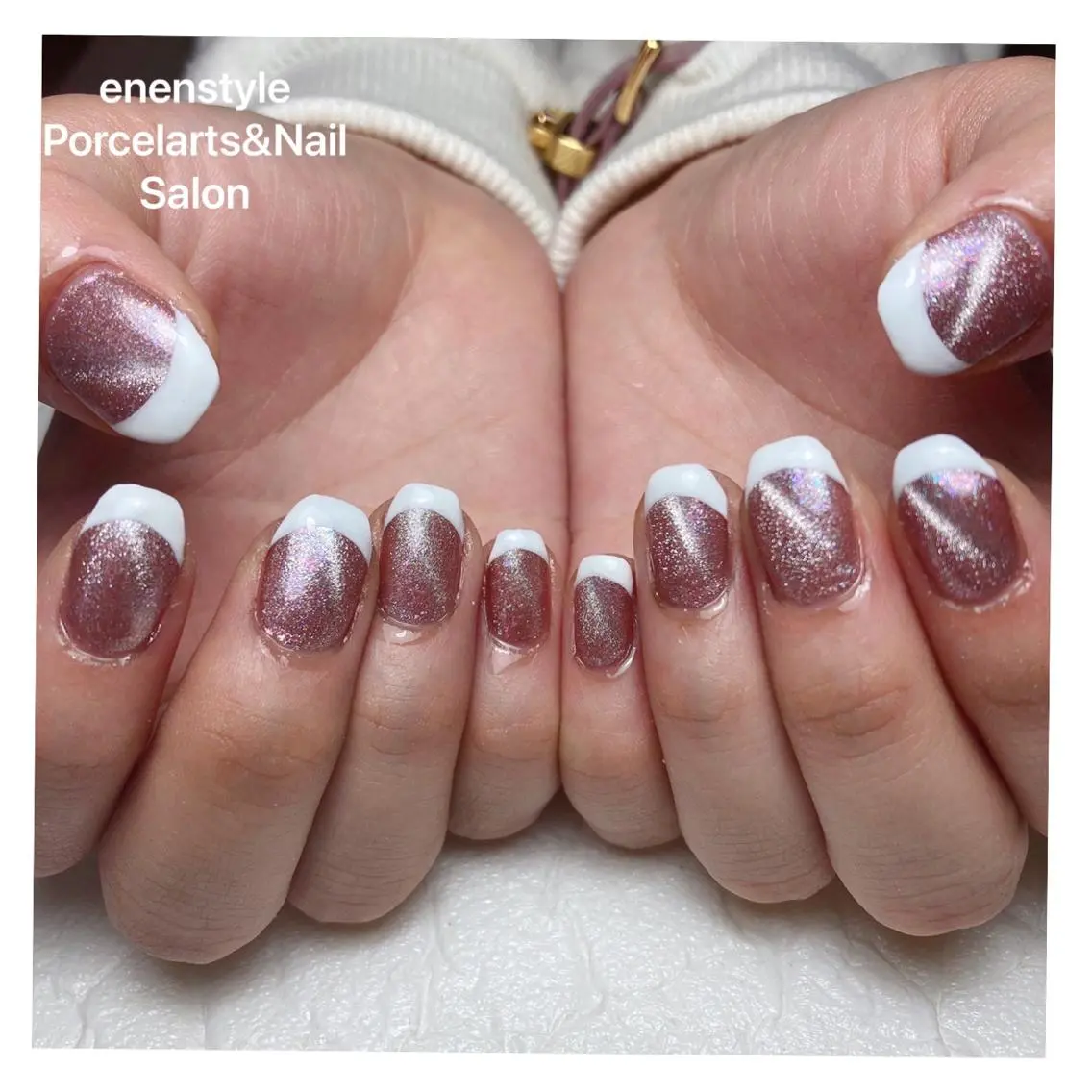 ミディアム ネイル ハンドネイル 🐾enen style 🐾のネイルデザイン