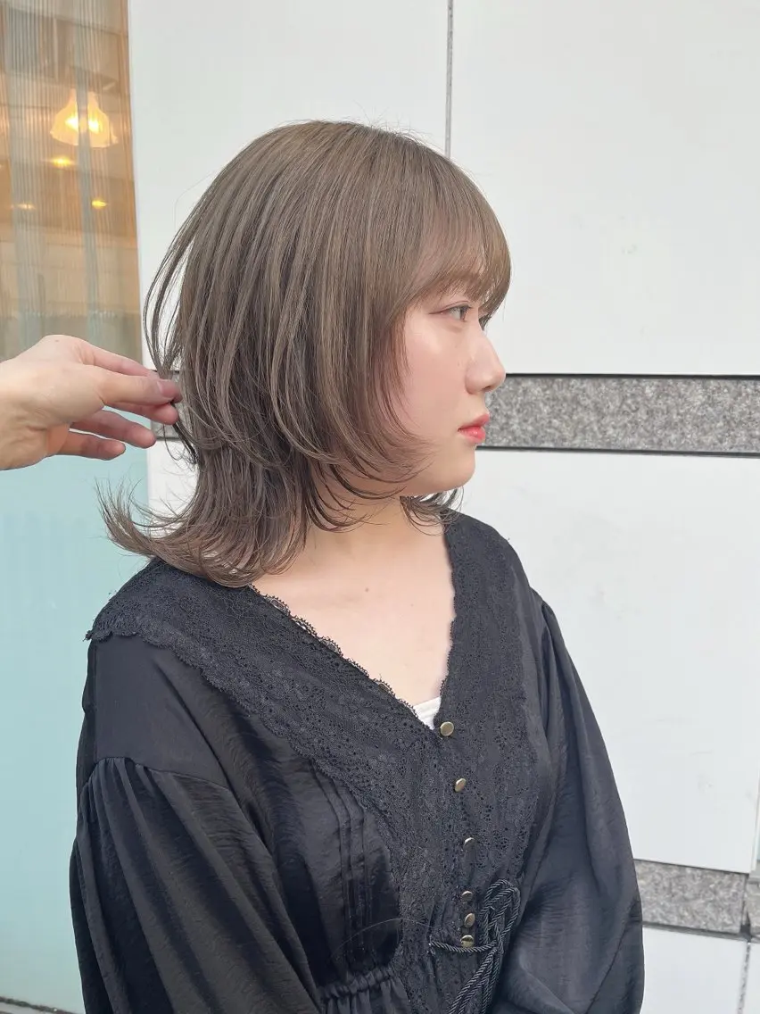 ミディアム カラー ヘアカラー トリートメント 尾崎隼大 レイヤー/ウルフのヘアスタイル