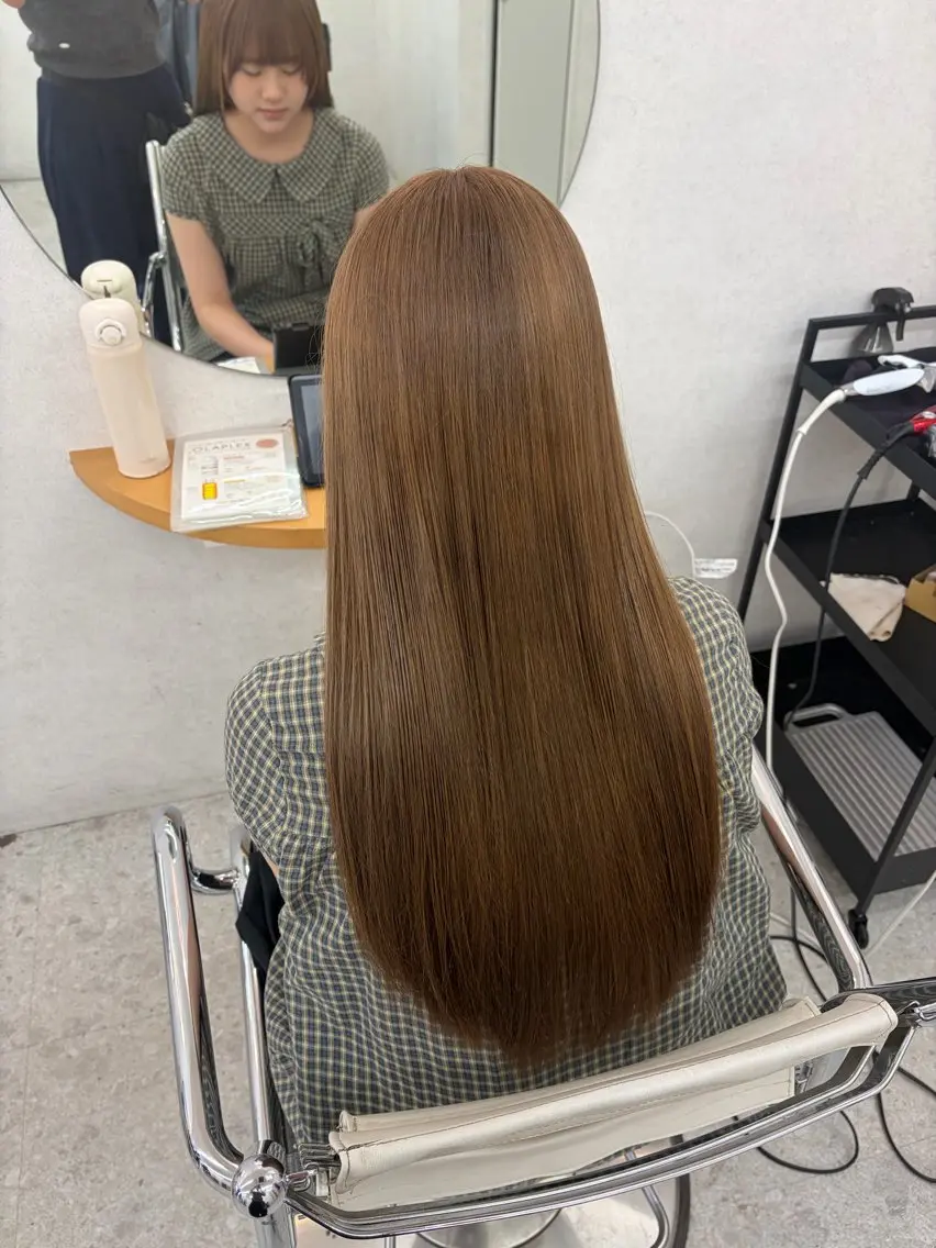 ロング ヘアカラー まろやかベージュ🤎 艶カラー🔔リンのヘアスタイル