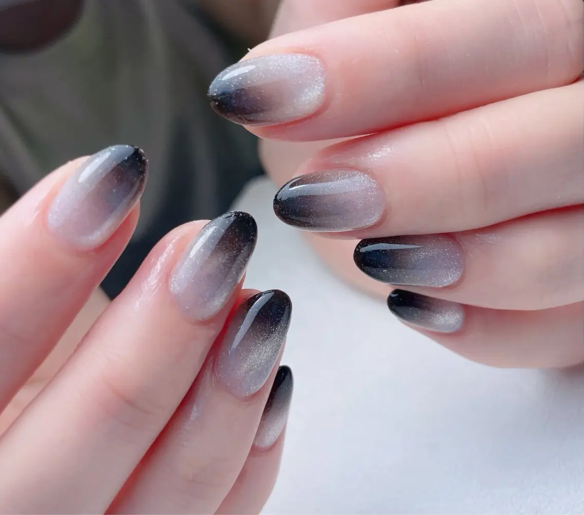 ネイル オーロラネイル 長さ出し フットネイル フレンチネイル 韓国ネイル 中野駅から2分 MEO NAILのネイルデザイン
