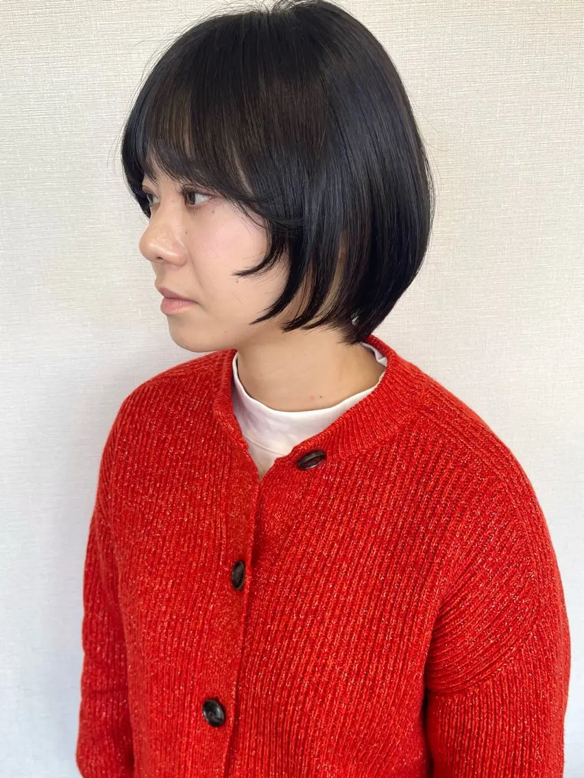 ショート カラー 黒髪 レイヤーカット カット ヘアカラー トリートメント 田室 和幸のヘアスタイル