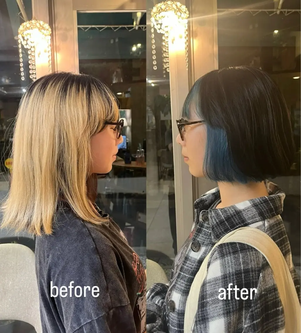 ショート カラー 🌱ぱっつとボブカ ット🌱/Ryotaのヘアスタイル
