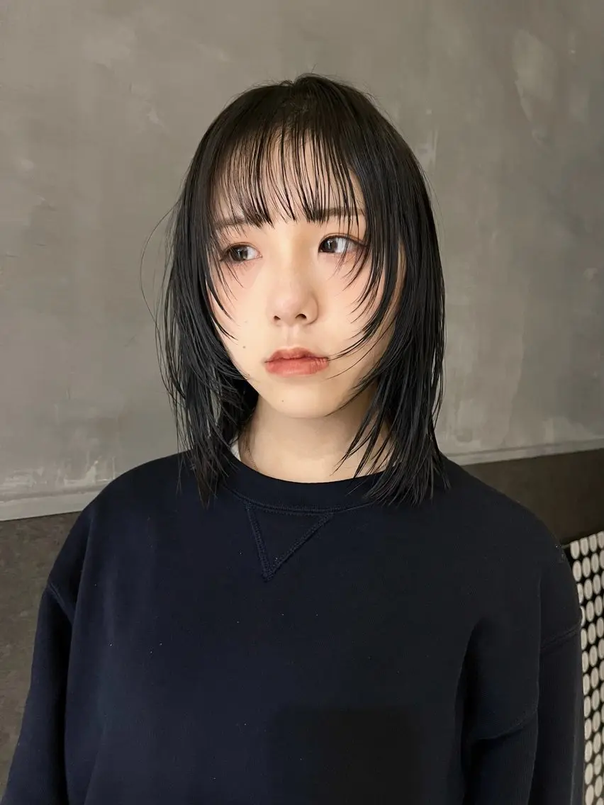 ミディアム カラー カット ヘアカラー トリートメント 田中 里奈のヘアスタイル