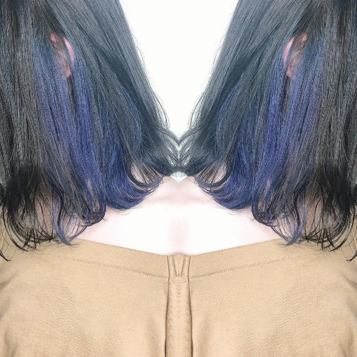 ミディアム カラー ヘアアレンジ ブルーカラー カット ヘアカラー トリートメント 竹内啓太 ボブのヘアスタイル