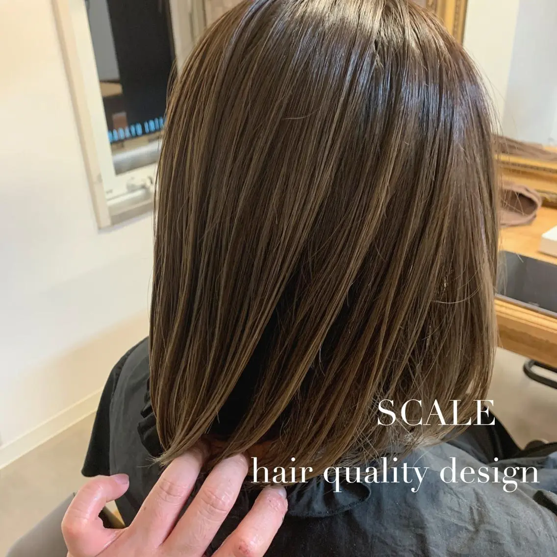 ミディアム ハイライト レイヤーカット ヘアカラー トリートメント ヘアセット 土井 貴司のヘアスタイル