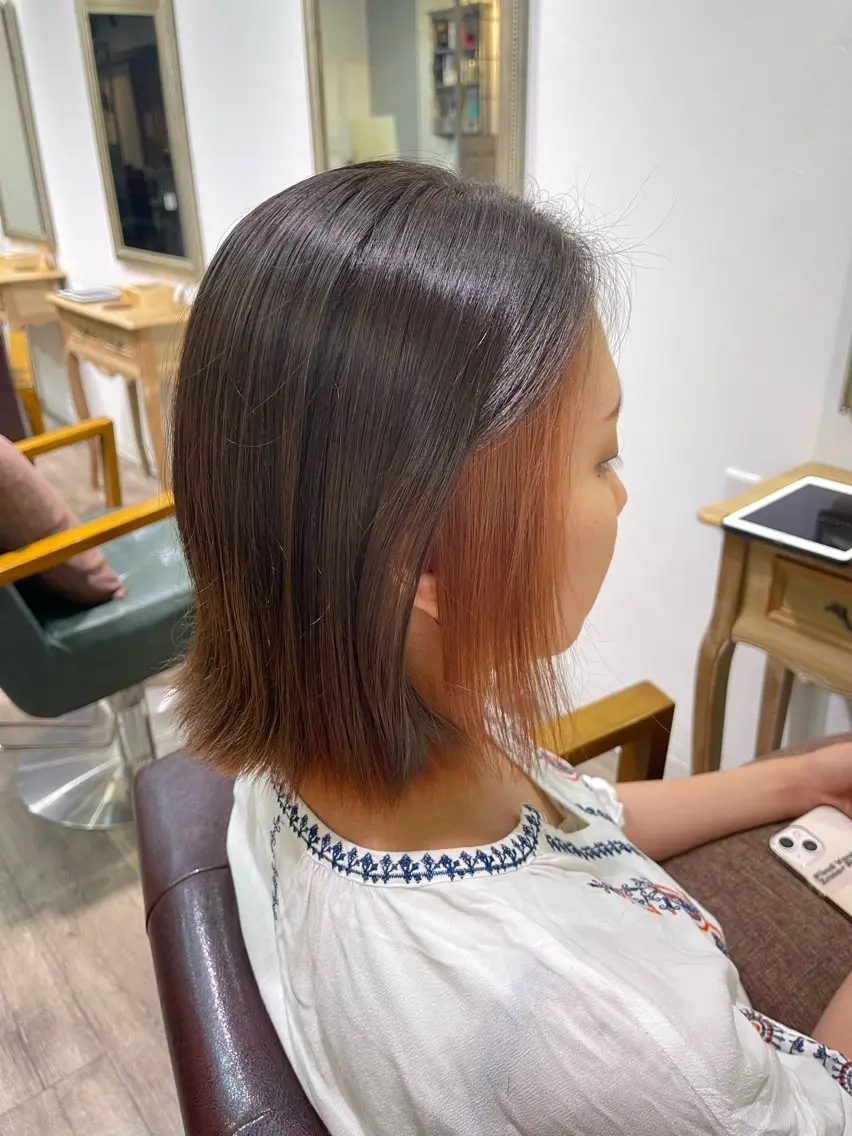 ミディアム カラー ヘアカラー Felice Erikaのヘアスタイル