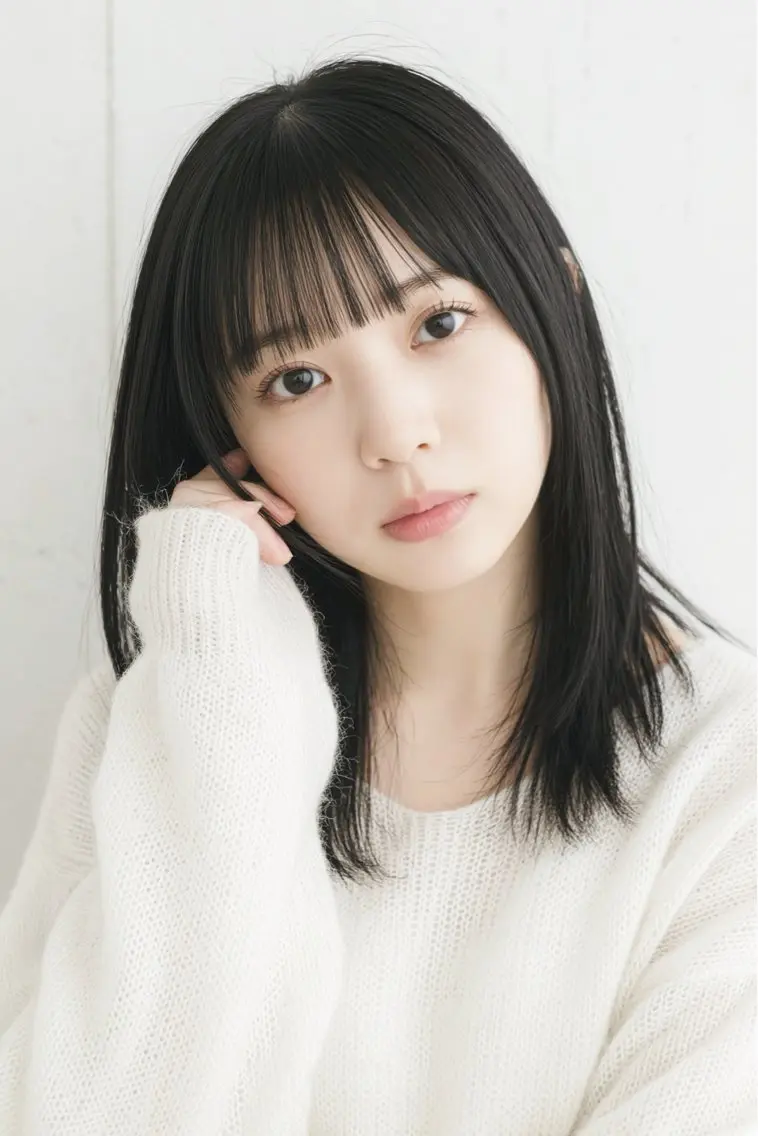 セミロング レイヤーカット シースルーバング 石沢 知康 丁寧カウンセリングのヘアスタイル