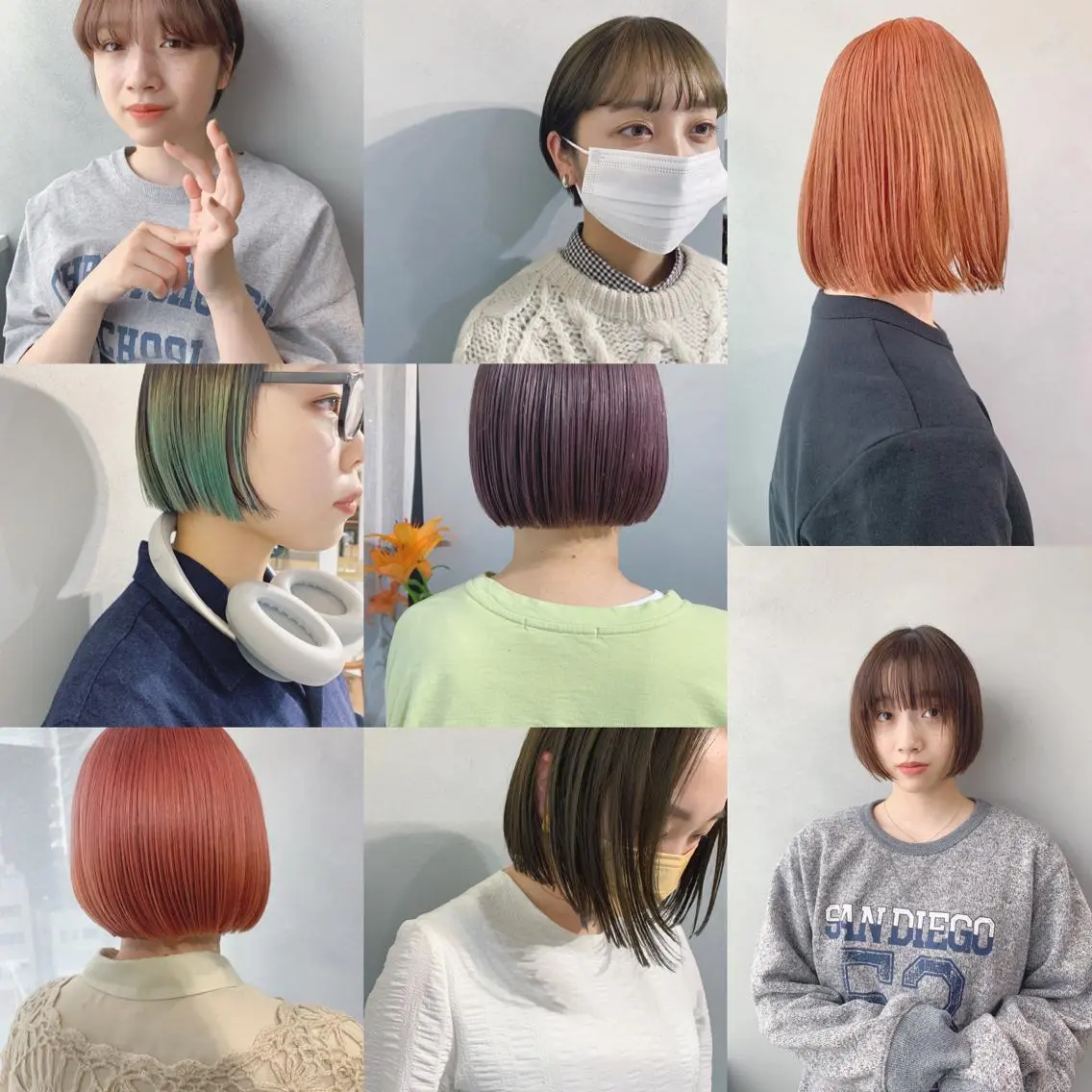ショート カラー ボブパーマコテ巻き風 パーマNo1深江秀平のヘアスタイル